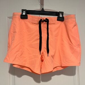 Women's Peach Shorts with Black Drawstring